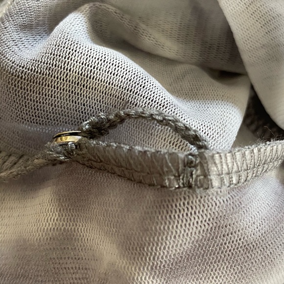 Inc. Gray Silver Glitz Button Blouse Mesh Sheer. - Picture 4 of 7